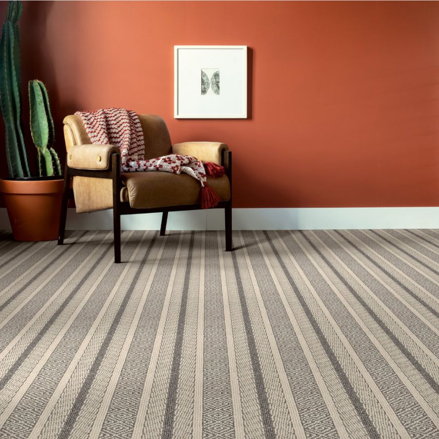 natural tan and black strip desert style patterned carpet